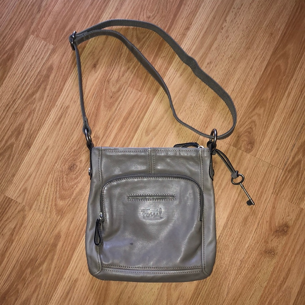 Gray Leather Fossil Purse